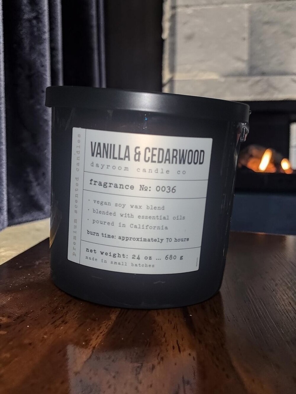 Vanilla & Cedarwood Black Soy Candle - 24oz